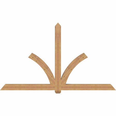 Ekena Millwork Redmond Timber Gable Bracket, Western Red Cedar, 108"W x 63"H x 5 1/2"D x 5 1/2"F, 14/12 Pitch GBW108X63X0606RED00SWR